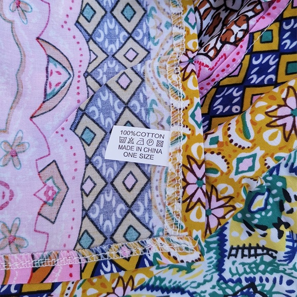 Boho Gypsy Color Block Pink Kimono Cover Up Beach - Picture 6 of 7